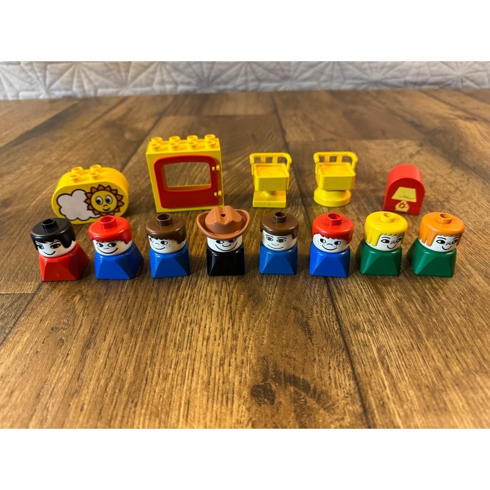 VTG Lego Duplo Family‎ Home Chairs Furniture Lamp Square People Replacements Lot